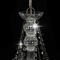 Berkfield Home Chandelier with Beads Silver 8 x E14 Bulbs - thumbnail 5