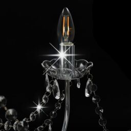 Berkfield Home Chandelier with Beads Silver 8 x E14 Bulbs - thumbnail 6