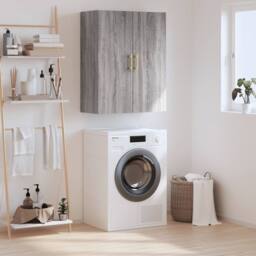 Berkfield Home Wall Mounted Cabinet Grey Sonoma 69.5x34x90 cm - thumbnail 2