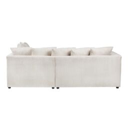 SquareBoxx Lennox Jumbo Cord Corner Sofa Right Hand Facing Chaise in Off-White - thumbnail 3
