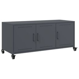 Berkfield Home TV Cabinet Anthracite 100.5x39x43.5 cm Steel in Black - thumbnail 2