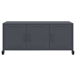 Berkfield Home TV Cabinet Anthracite 100.5x39x43.5 cm Steel in Black - thumbnail 6