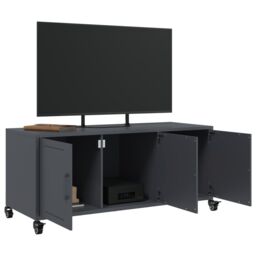Berkfield Home TV Cabinet Anthracite 100.5x39x43.5 cm Steel in Black - thumbnail 4
