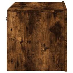 Berkfield Home Durable Wall-mounted Bedside Cabinet with LED Lights Smoked Oak in Brown - thumbnail 8