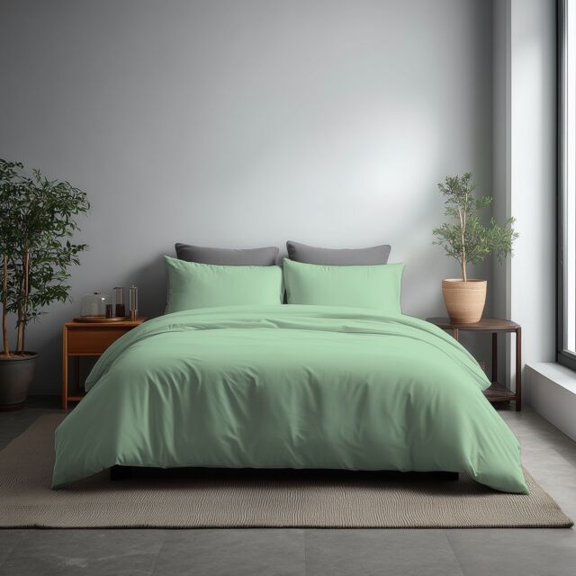 Snug City Microfibre Soft Touch Duvet Cover & Pillowcase/s Set Bed Linen in Duck Egg Blue - Size: Single - image 1
