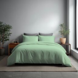 Snug City Microfibre Soft Touch Duvet Cover & Pillowcase/s Set Bed Linen in Duck Egg Blue - Size: Single