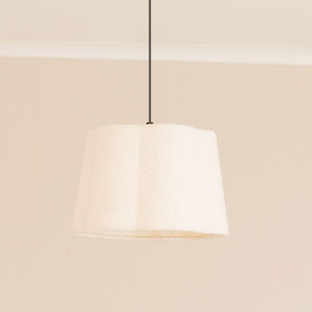 ValueLights Amy Cream Boucle Scallop Shape Ceiling Floor Table Lamp Shade - image 1