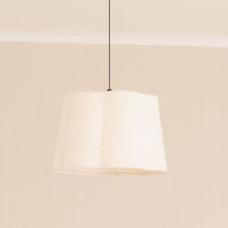 ValueLights Amy Cream Boucle Scallop Shape Ceiling Floor Table Lamp Shade