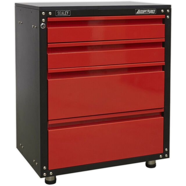 Loops Modular 4 Drawer Cabinet with Worktop - 665 x 460 x 820mm - Ball Bearing Slides - image 1