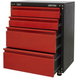 Loops Modular 4 Drawer Cabinet with Worktop - 665 x 460 x 820mm - Ball Bearing Slides - thumbnail 4