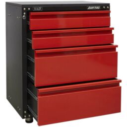 Loops Modular 4 Drawer Cabinet with Worktop - 665 x 460 x 820mm - Ball Bearing Slides - thumbnail 3