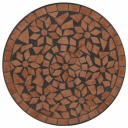 Berkfield Home Mosaic Bistro Table Terracotta √ò50x70 cm Ceramic in Burnt Orange - Size: 50x70 cm - thumbnail 6