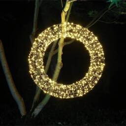Pegdev Christmas Pre Lit Wreath 720 Warm White Micro LEDs 10% Twinkling 50cm 5m Lead - thumbnail 3