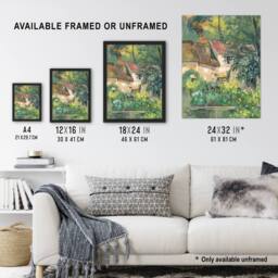 "Artery8 House of Pere Lacroix in Auvers France Cezanne Framed Wall Art Print - Size: W12"" x H16""" - thumbnail 3