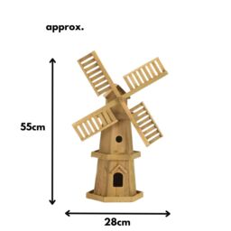 Marco Paul Giant Wooden Windmill Garden Ornament in Beige - thumbnail 5