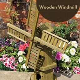 Marco Paul Giant Wooden Windmill Garden Ornament in Beige - thumbnail 3