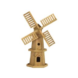 Marco Paul Giant Wooden Windmill Garden Ornament in Beige - thumbnail 2