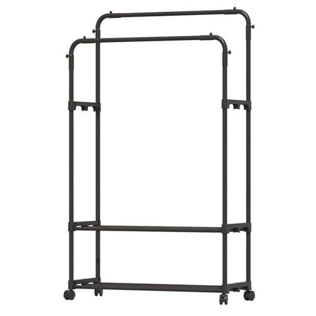 Kelvenix Metal Double Rail Clothes Garment Hanging Rack in Black - image 1