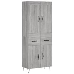Berkfield Home Highboard Grey Sonoma 69.5x34x180 cm Engineered Wood - thumbnail 3