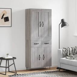 Berkfield Home Highboard Grey Sonoma 69.5x34x180 cm Engineered Wood - thumbnail 2