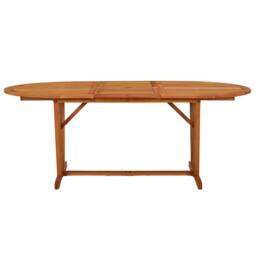 Berkfield Home Garden Table 200x100x75 cm Solid Wood Eucalyptus in Brown - Size: 200 x 100 x 75 cm - thumbnail 3