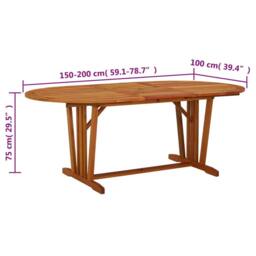 Berkfield Home Garden Table 200x100x75 cm Solid Wood Eucalyptus in Brown - Size: 200 x 100 x 75 cm - thumbnail 9