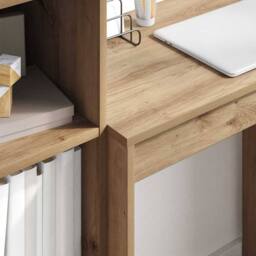 Berkfield Home Writing Desk Artisan Oak Engineered Wood Medium Durable in Brown - thumbnail 4