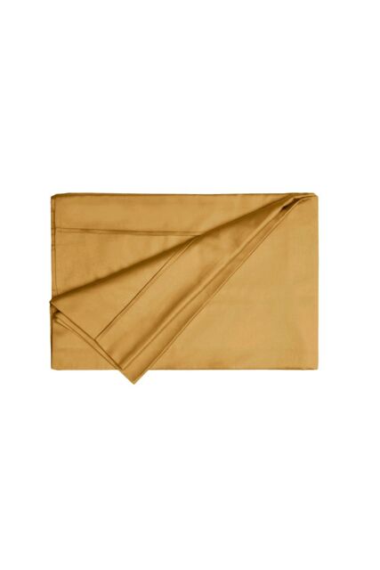 Belledorm Egyptian Cotton 200 Thread Count Flat Sheet in Mustard - Size: King - image 1