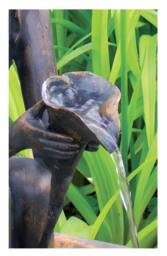 Primrose Solar Powered Outdoor Water Feature 'Fairy on a Clam Shell' 78cm in Grey - thumbnail 4