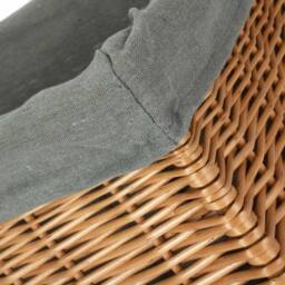 Red Hamper Double Steamed Grey Cotton Lined Willow Storage Baskets - Size: Medium - thumbnail 3