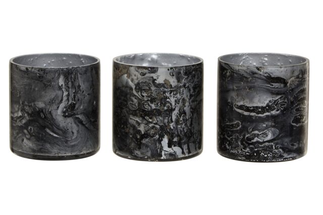 Orsina Garan Set Of 3 Grey Tealight Holders - image 1