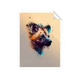 "Warren Reed - Designer Hyena Face Splashart Light Background Unframed Art Print - Size: W20"" x H30""" - thumbnail 2