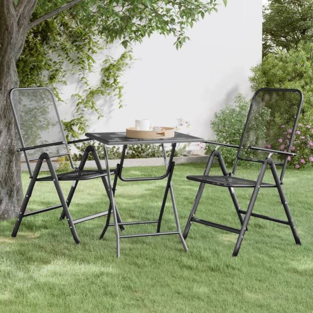 Berkfield Home Garden Table 60x60x72 cm Expanded Metal Mesh Anthracite in Black - Size: 60 x 60 x 72 cm - image 1