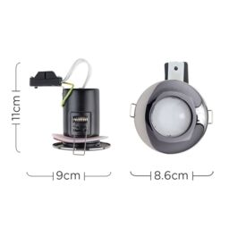 ValueLights Downlight Fire Rated IP65 Ceiling Light Fitting 6 Pack in Black - thumbnail 6