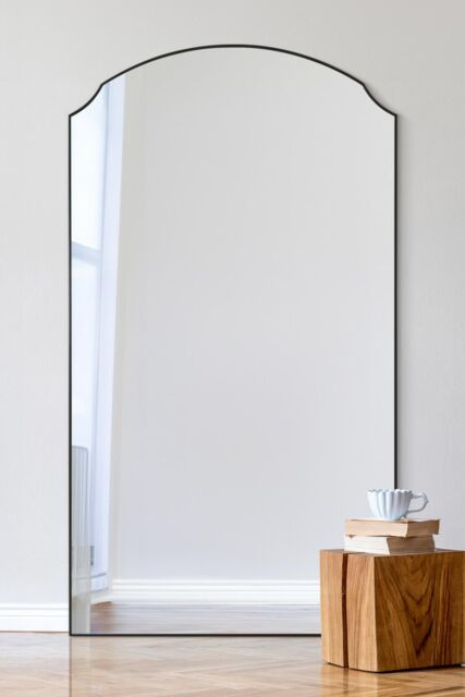 "MirrorOutlet Black Edged Dual Arch Curved Edge Wall Mirror 71""x39"" (180 X 100cm) - Size: 1 Pack" - image 1