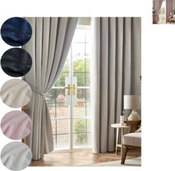 Luxury Living Chenille Blackout Pencil Pleat Top Curtains in Silver - Size: 168 cm width x 183 cm drop - thumbnail 3