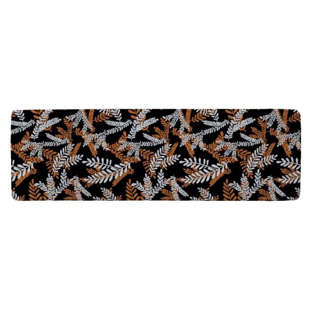 Benjamin Tate Design White & Orange Olive Leaves Runner Rug in Natural - Size: 67 cm x 230 cm - image 1