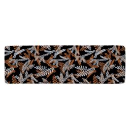 Benjamin Tate Design White & Orange Olive Leaves Runner Rug in Natural - Size: 67 cm x 230 cm - thumbnail 1