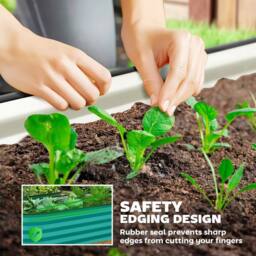 Kelvenix Set of 2 Raised Beds for Garden in Teal - Size: 100g - thumbnail 3