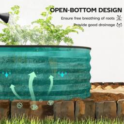 Kelvenix Set of 2 Raised Beds for Garden in Teal - Size: 100g - thumbnail 4