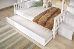 Flair Tag Triple Staircase Bunk Bed with Trundle in White - Size: Double - thumbnail 3