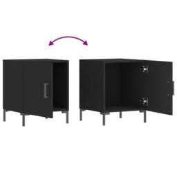 Berkfield Home Modern Bedside Cabinets 2 pcs Black 40x40x50 cm Engineered Wood - Size: 40 x 40 x 50 cm - thumbnail 7