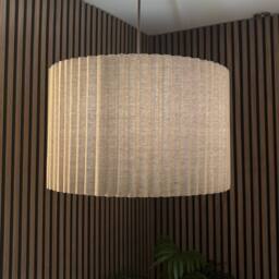 CGC Lighting Allegra Oatmeal Linen Fine Scallop Large Drum Lampshade in Beige - thumbnail 5