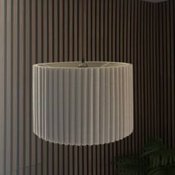 CGC Lighting Allegra Oatmeal Linen Fine Scallop Large Drum Lampshade in Beige - thumbnail 4