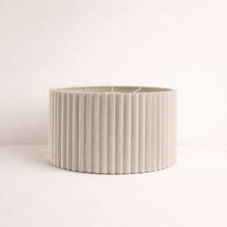 CGC Lighting Allegra Oatmeal Linen Fine Scallop Large Drum Lampshade in Beige - thumbnail 2