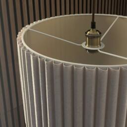 CGC Lighting Allegra Oatmeal Linen Fine Scallop Large Drum Lampshade in Beige - thumbnail 6