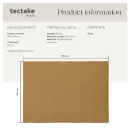 tectake Rug Raya 120 X 170 Cm - Brown in Tan - Size: 120 cm x 170 cm - thumbnail 6
