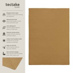tectake Rug Raya 120 X 170 Cm - Brown in Tan - Size: 120 cm x 170 cm - thumbnail 2