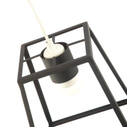 Happy Homewares Industrial Lantern Pendant Light Shade with Square Top & Bottom in Black - thumbnail 4