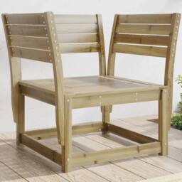 Berkfield Home Beautiful Garden Chair Impregnated Wood Pine in Brown - thumbnail 2